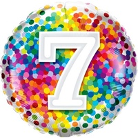 7th Confetti Birthday Balloon 45cm