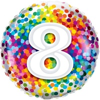 8th Confetti Birthday Balloon 45cm