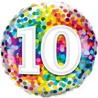 10th Confetti Birthday Balloon 45cm