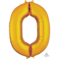 Gold Number 0 Balloon 86cm