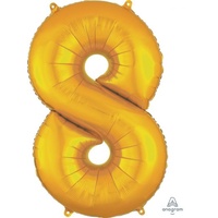 Gold Number 8 Balloon 86cm
