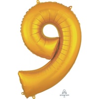 Gold Number 9 Balloon 86cm