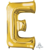 Gold Letter E Balloon 86cm
