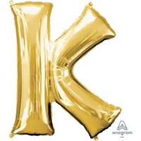 Gold Letter K Balloon 86cm