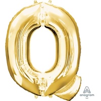 Gold Letter Q Balloon 86cm