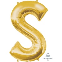 Gold Letter S Balloon 86cm