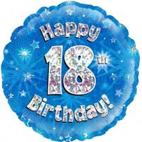 Happy 18th Birthday Blue Sparkle 45cm