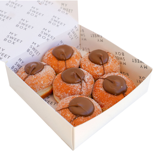 6 Large Filled Donuts Sweet Box