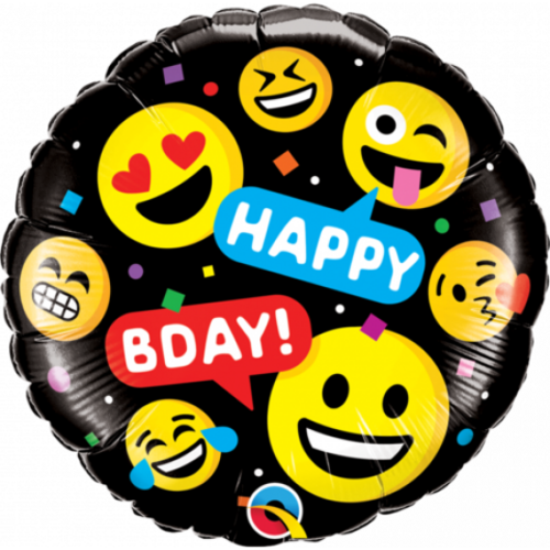 Happy Birthday Emoji Balloon 45cm