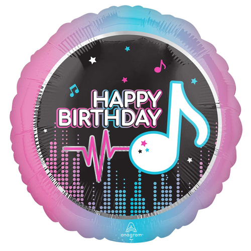 Happy Birthday Music Balloon 45cm