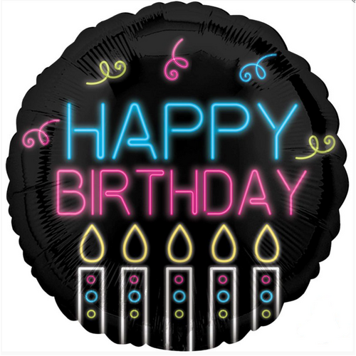 Happy Birthday Neon Balloon 45cm