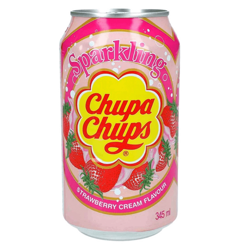 Chupa Chup Strawberry & Cream Soft Drink 345ml