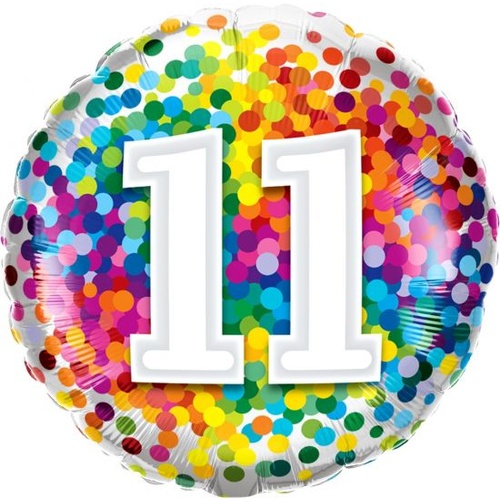 11th Confetti Birthday Balloon 45cm