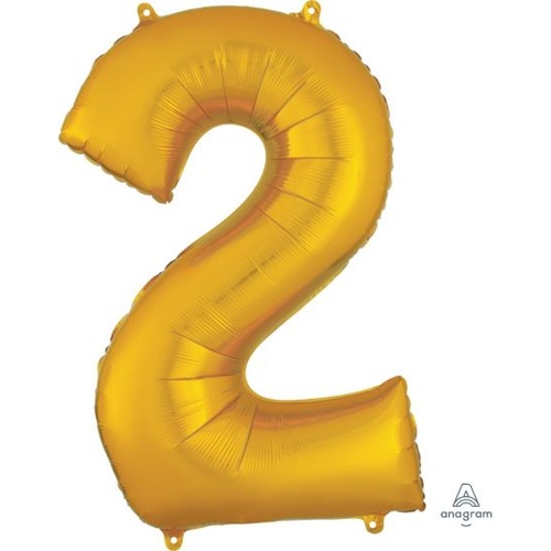 Gold Number 2 Balloon 86cm
