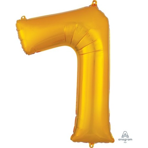Gold Number 7 Balloon 86cm