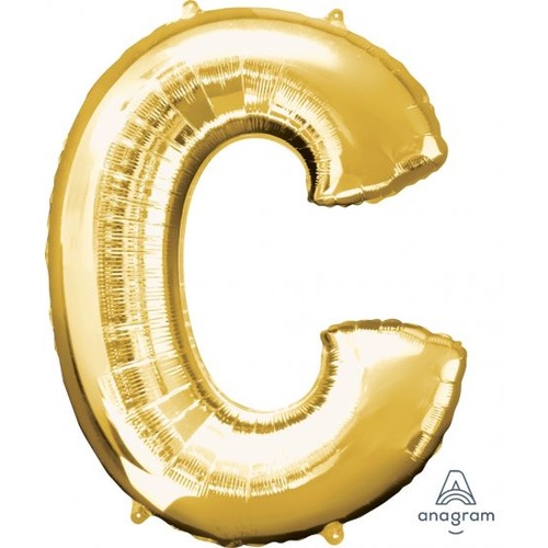 Gold Letter C Balloon 86cm