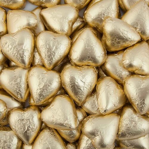 6 Gold Love Heart Chocolates