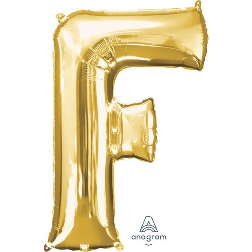 Gold Letter F Balloon 86cm