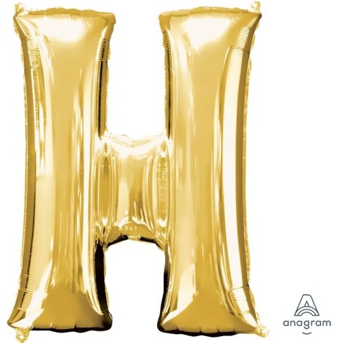 Gold Letter H Balloon 86cm
