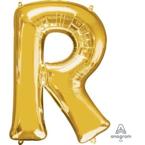 Gold Letter R Balloon 86cm