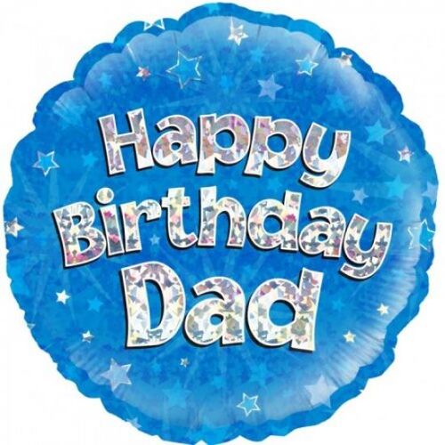 Happy Birthday Dad Blue Sparkle 45cm