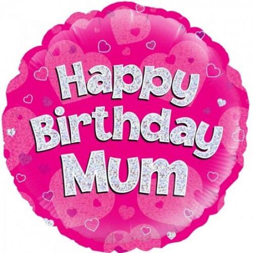 Happy Birthday Mum Pink Sparkle 45cm