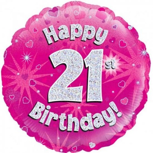 Happy 21st Birthday Pink Sparkle 45cm