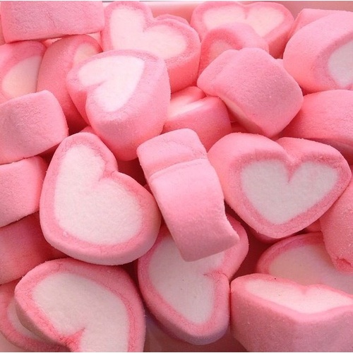 8 Pink Love Heart Marshmallows