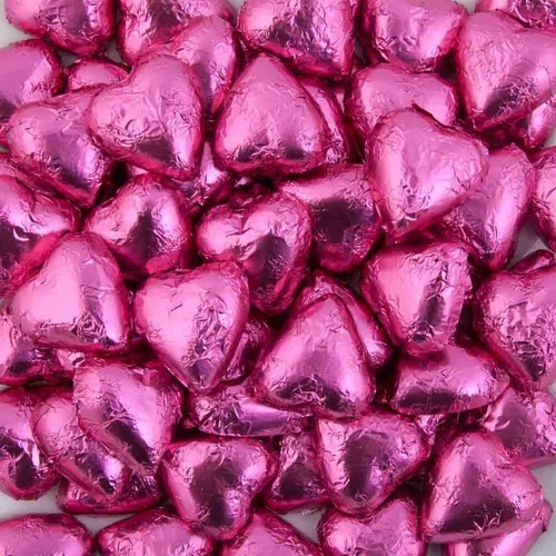 6 Pink Love Heart Chocolates