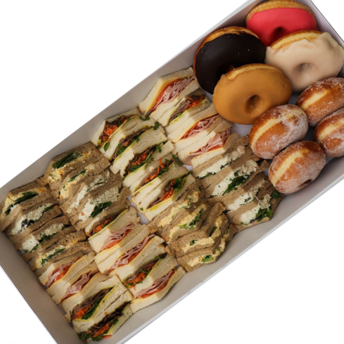 Sandwich and Mixed Donuts Catering Sweet Box